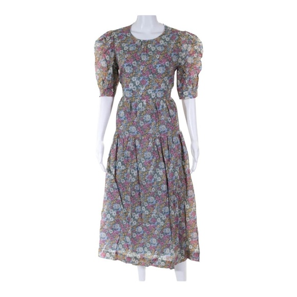 NWT EN SAISON x Revolve Floral Cotton Poplin Open Back Midi Dress Medium - Picture 6 of 9